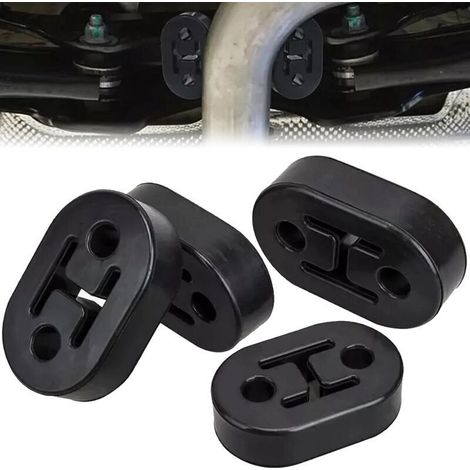 Stück schwarze Gummi-Auspuffhalterung, Auspuffbuchse, Auspuffaufhängung, universelle Auto-Auspuffhalterung, 2 x 12 mm Löcher, passend für die meisten Autos (1/4)