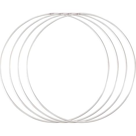 Vaessen Creative Anello in Metallo Ø 30 cm x 3 mm 4 Cerchio Decorativo Argento-Filo Metallico, Fiori Secchi, Macramè, Acchiappasogni, Mobile Fai da Te e Decorazioni da Parete, 30 cm (1/3)