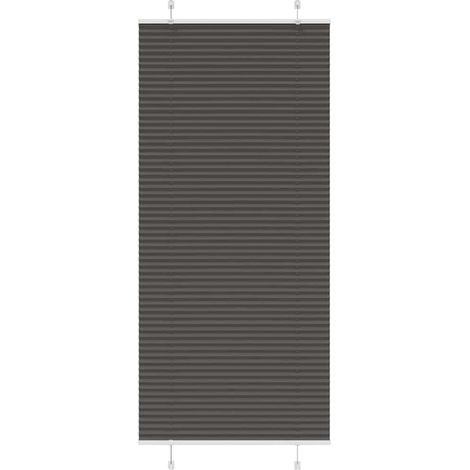 Plissee Schwarz 85x200 cm Stoffbreite 84,4 cm Polyester