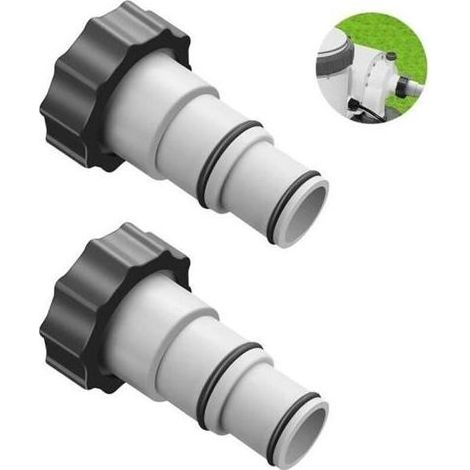 pair Adaptateur de Tuyau - Intex - 2 Pièces - Anti-corrosion - 58,3 mm - Compatible 1,5 et 1,25 pouces (1/4)