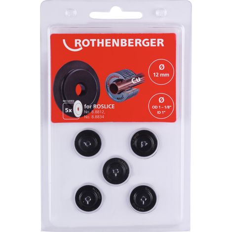 ROTHENBERGER Molette de coupe pour ROSLICE 12mm, 1.1/8", 5 pièces - 088840D