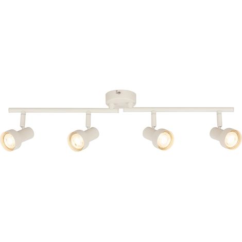Plafonnier orientable, douille GU10, max. 9 W, spot de plafond, luminaire plafonnier, lustre salon, lumière plafond, lustre chambre, salle à manger, 60,5 cm, blanc antique (1/5)