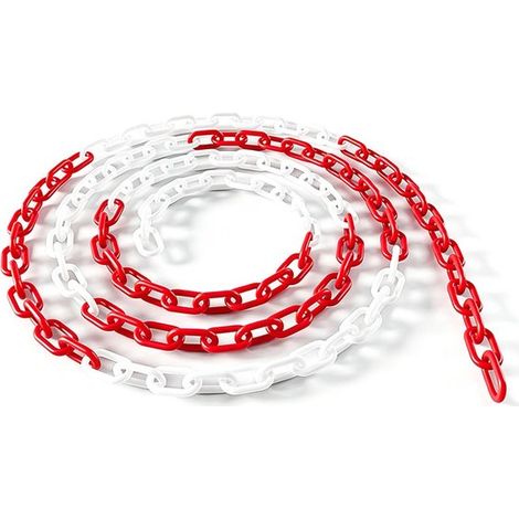 Cadenas de plástico a rayas rojas y blancas,3 metros,2 unidades,Ligeras y prácticas,Aptas para barandillas y señales de advertencia (1/5)