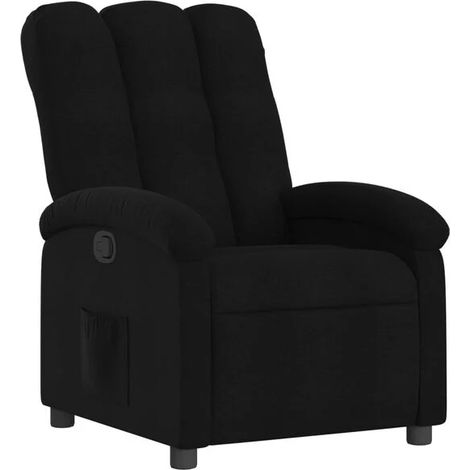 Chaise longue en tissu noir – Canapé relax réclinable avec dossier réglable, idéal pour salon, chambre ou espace détente (1/5)
