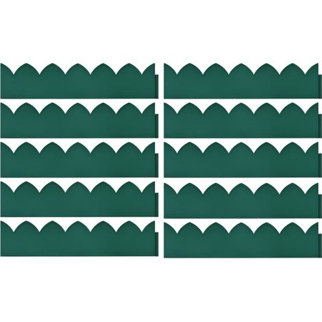 FIMEI Bordures de jardin 10 pcs Vert 65x15 cm PP (1/5)