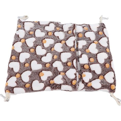 Petit hamac pour animaux de compagnie, Style enveloppe chaude, Cage de lit suspendue avec crochets pour Hamsters et lapins, 20x22cm, marron (1/5)
