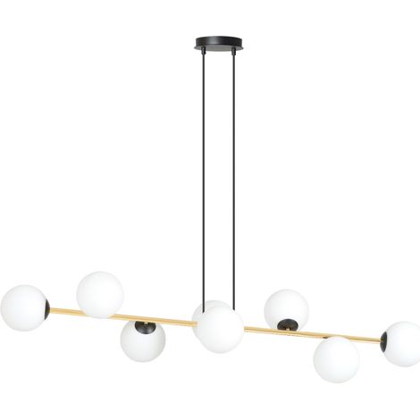 Lampadario Emibig Gravity 8, 8xE14 nero oro bianco 140cm (1/5)