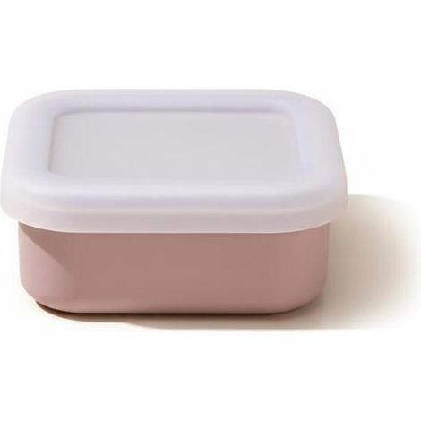 Boîte À Savon - Carrée - Rose Poudré - Couvercle Transparent - Pour Salle De Bain Cuisine Voyage - 1 Pièce