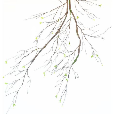 Branche artificielle de décorations pour jardin en faux bois sec rattan de 90cm à tige de plastique et feuilles imitation avec fil ajustable - 1 pièce (1/3)