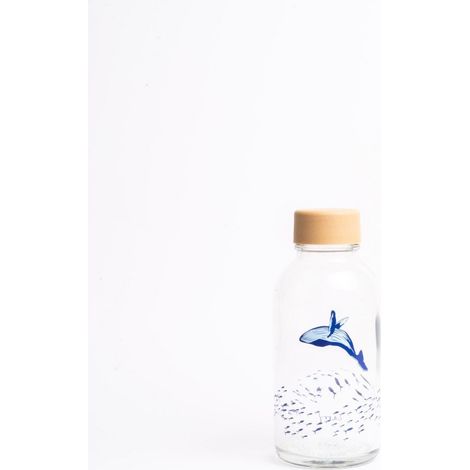Bouteille en verre Ocean Lover de 0,4 L avec motif de petite baleine pour boissons - PANGIVO (1/5)