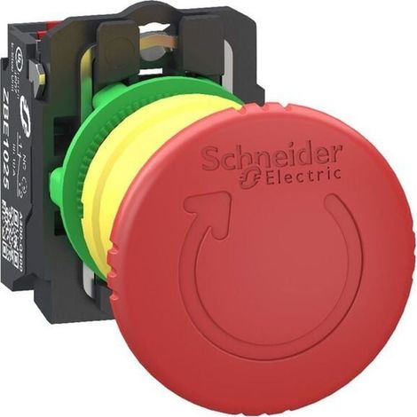 Pulsante arresto di emergenza Harmony XB5 Ø40 premere-girare rosso 1NC - XB5AS84425