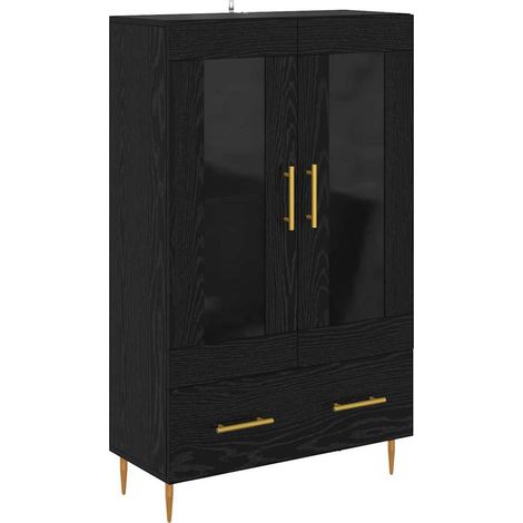 Maison Exclusive - Credenza con cassetto Rovere Nero 69,5 x 31 x 115 cm
