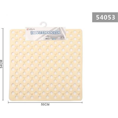 Kaela - Tappeto Tappetino Doccia Antiscivolo Quadrato 50x54cm Vasca Da Bagno 54053 Beige -