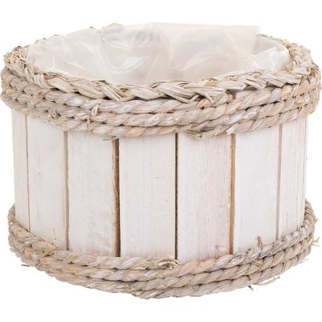 Cesto de madera y cuerda blanco d20x12/21 (1/5)