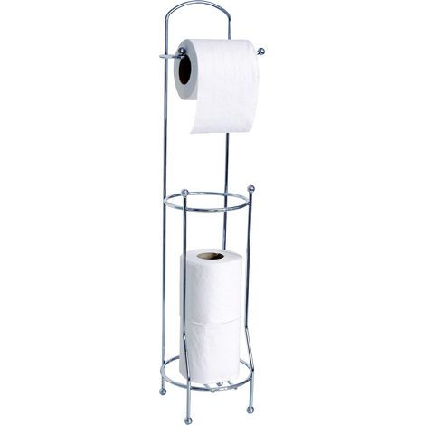 Porte Rouleau Papier WC réserve sur Pied Chromé Gris (1/5)