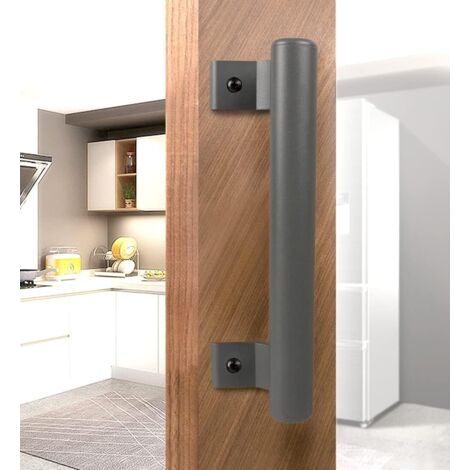 200mm alliage d'aluminium poignée de porte coulissante balcon poignée de porte en verre armoire de salle de bain poignée de porte entrepôt poignée de porte poignée en métal moderne (gris) (1/5)