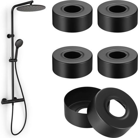 6 rosette di copertura decorative nere in acciaio inox per attraversamenti di tubi Ø 25 mm (1/5)