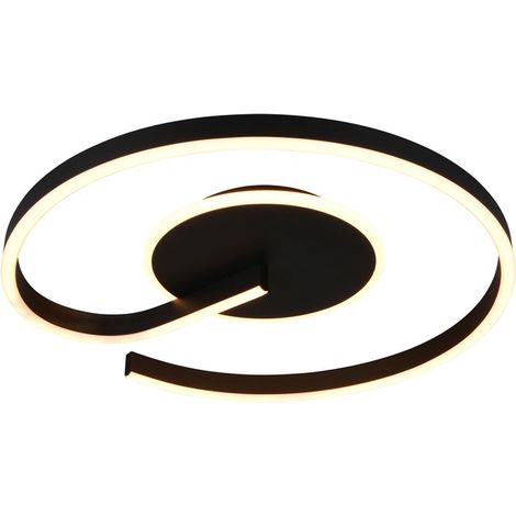 Plafonnier LED applique murale lampe de salon noir interrupteur variateur CCT H 6,5 cm