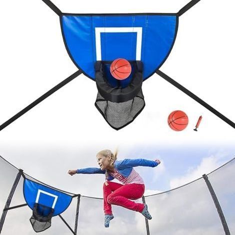Panier de Basket pour Trampoline Enfant – Jeu Sportif Ludique avec 2 Ballons et Pompe Accessoires Sécurisés Idéal Cadeau Extérieur ou Intérieur - (1/5)