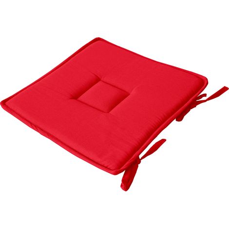 Galette plate à nouettes 40 x 40 cm LOLA 100% coton coloris ROUGE