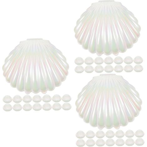 45 pièces Boîte à Bonbons Coquillage Petit Contenant Étanche pour Mariage Anniversaire Fête Rangement Bijoux et Style Perlé Blanc (1/5)
