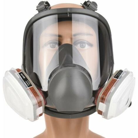 Masque complet Masque complet en silicone Masque complet + filtre boîte filtre coton Ensemble de 7 pièces pour prévenir l'ammoniac (1/4)
