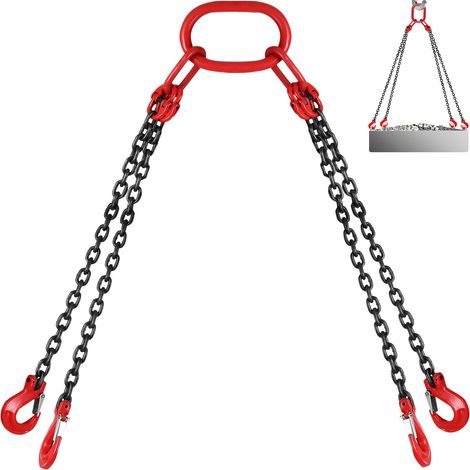 Chaîne de Levage de Poids à 4 Pieds élingue en Acier Allié 1,5 m Diamètre Chaîne 8 mm Capacité Charge 5 T élingue de Chariot élévateur Chaîne, Exploitation Minière des Ports de Construction G80 (1/5)