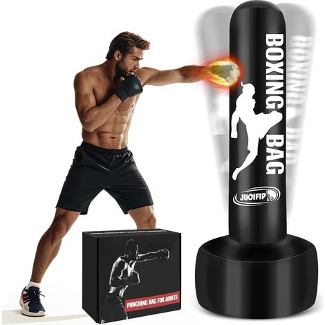 Sac de Frappe Adulte 180cm, Punching Ball Gonflable pour Muay Thai (1/5)