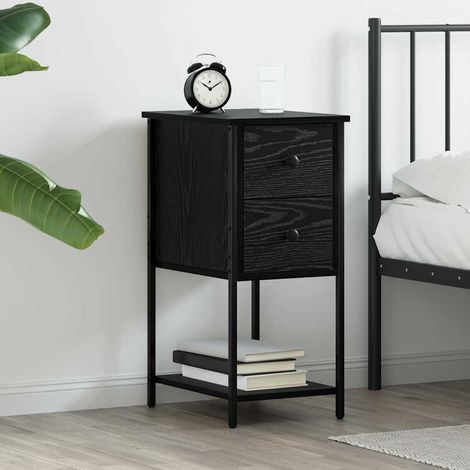 vidaXL Armadio da Notte Rovere nero 32 x 42 x 70 cm Legno multistrato (1/5)