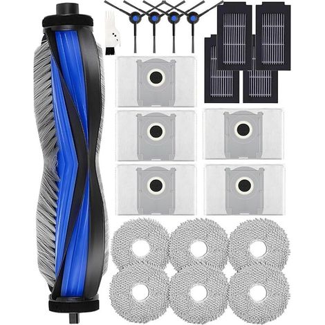 21 Ricambi per aspirapolvere ECOVACS DEEBOT T50 OMNI/T50 PRO OMNI/T50 PRO OMNI Gen2: 1 Spazzola principale, 4 Spazzole laterali, 6 Panni per la pulizia, 4 Filtri HEPA, 5 Sacchetti per la polvere (1/5)