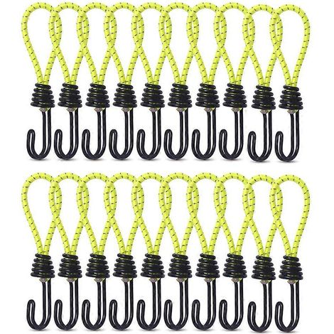 Cordon élastique pour tente, crochet pour bâche de camping extérieure, jaune-- (1/5)