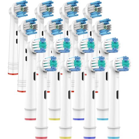 16pcs Electric Toothbrush Heads Replacement for Clean/Pro 500/1000/1500/3000/3757/5000/7000/7500/8000 (1/5)