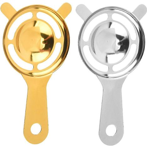 Séparateur d'œufs rond en acier inoxydable pour jaune et blanc d'œuf, idéal pour la cuisine et la pâtisserie au quotidien. Lot de 2 couleurs assorties. (1/5)