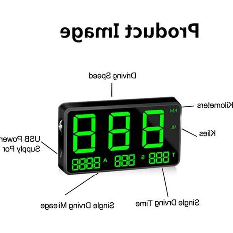 Display Head-Up GPS con schermo HD da 5,5 pollici, tachimetro digitale e avviso di velocità dell'auto (1/5)