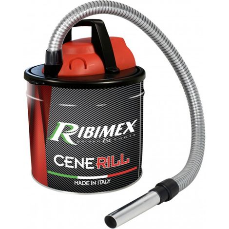 Ribimex – Aspirateur à cendres 1000 W – Dépression 17 Kpa – Filtre HEPA lavable – Bac 18 L en tôle laquée – Flexible métal 1,10 m (1/10)