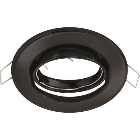 Support Spot Encastrable GU10 LED Orientable Rond Noir - SILAMP (1/3)