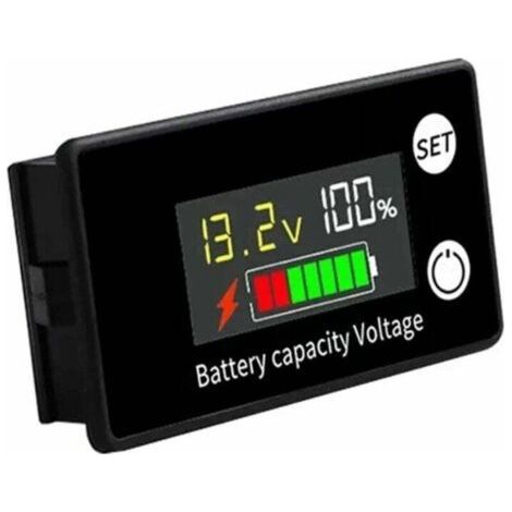 Voltmètre de batterie DC 8V à 100V pour batteries plomb-acide et lithium 12V, 24V, 48V, avec écran LCD. (1/4)
