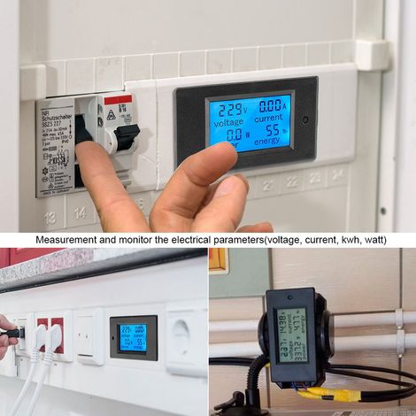 Compteur de puissance numérique 100 A AC 80260 V, moniteur de tension, kWh, watts, voltmètre, ampèremètre (1/5)