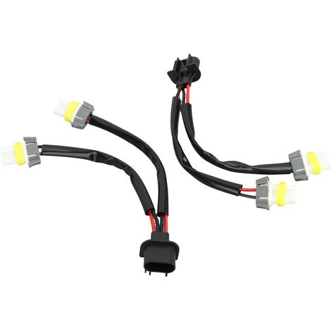 Adaptateur de faisceau de câblage de phare H13 9008 mâle vers 9005 9006 femelle, adaptateur répartiteur à 2 voies, adapté aux prises de faisceau de câblage LED pour camions et camionnettes. (1/5)