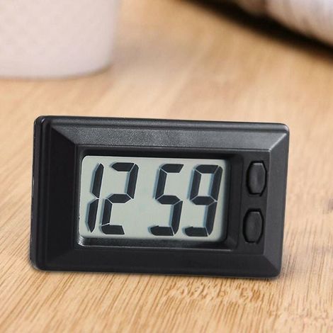 Elektronische Autouhr Kleine batteriebetriebene Digitaluhr Digitale Uhr für das Armaturenbrett des Autos, LED-Uhr, Mini-Klebe-Autodekor für das Armaturenbrett des Messgeräts zu Hause