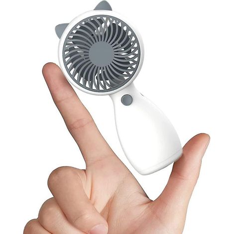 Mini-Tischventilator, USB-wiederaufladbarer Ventilator, leiser Tischventilator mit Kabel (weiß) (1/5)