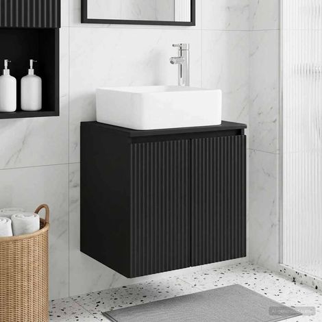 vidaXL Mobile Lavabo da Parete Nero 49,5 x 41 x 63 cm