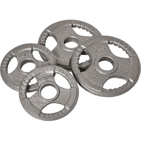 Disques de musculation en acier 2 5 kg 5 kg lot de 4 poids pour haltères entraînement fitness (1/5)