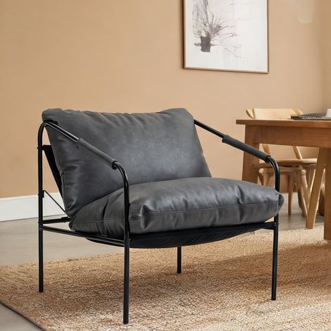 Chaise de salle à manger en pelle PU Metallo 75 x 74,5 x 77 cm (1/5)