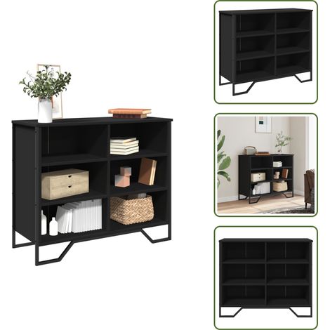 Sideboard Schwarz 91x35,5x74,5 cm Holzwerkstoff - Sideboard - Sideboards - Schrank - Lagerschrank (1/5)