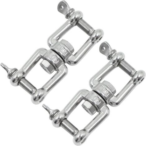 Anneaux de suspension pivotants - Mâchoires pivotantes en acier inoxydable 304, compatibles avec chaises suspendues, balançoires, sacs de frappe, équipements de yoga - Lot de 2