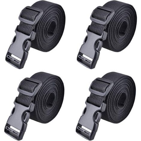 BUNTHAUS Sangle à Boucle Rapide 25 mm Sangle d'Arrimage 4 Pièces Sangle à Cliquet Plastique Courroie de Serrage pour Fixation Bagage