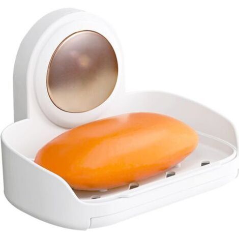 Porte-Savon Ventouse sans perçage, Porte-Savon pour Douche à Montage Mural, Porte-Savon éponge Solide pour Salle de Bain, Douche, Baignoire, évier de Cuisine, Auto-drainant pour Rester Sec (1/4)