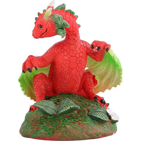 Statue décorative dragon rouge accroupi GG2-33 figurine créative en peluche douce pour aménagement extérieur et jardin (1/5)