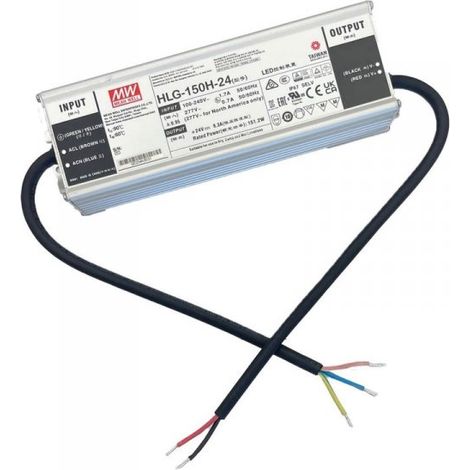 MW MEAN WELL HLG-150H-24 Alimentatore Led Driver CC CV 150W 24V 6,3A IP67 Input 220V 110V